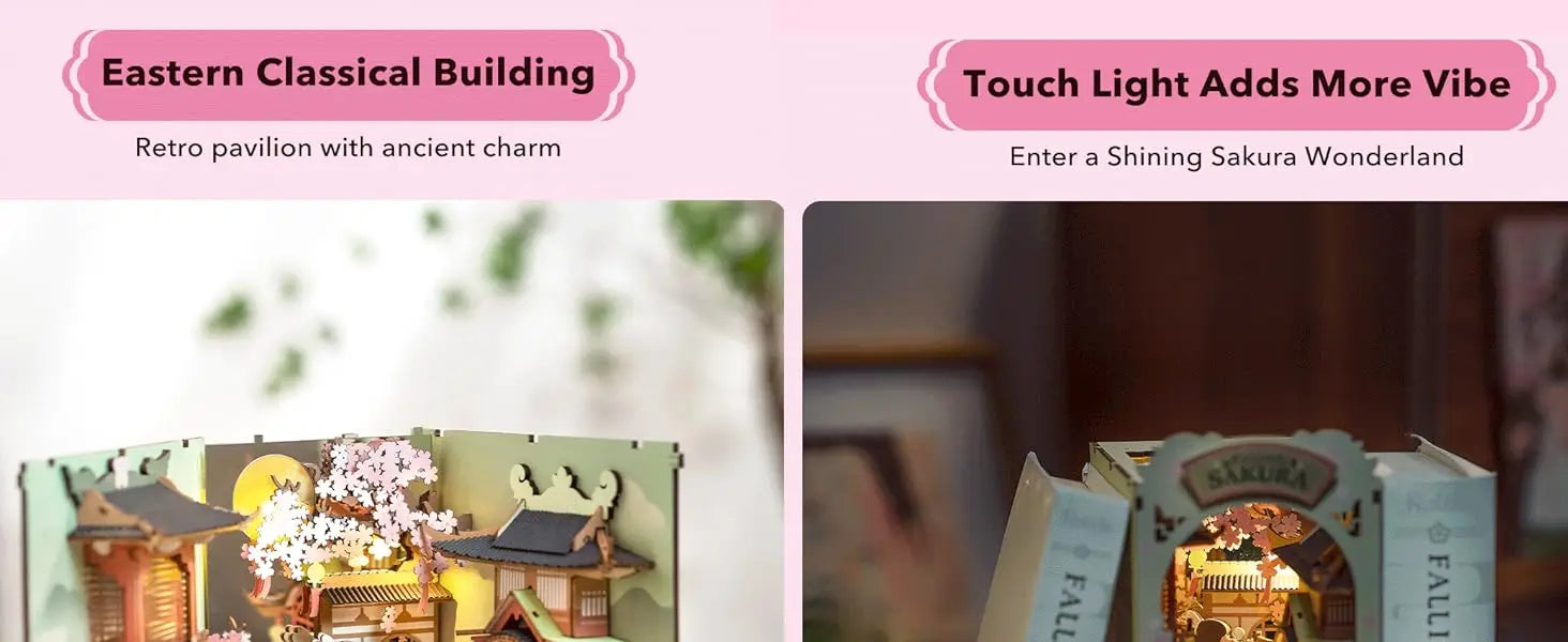 Robotime Rolife DIY Book Nook Wooden Miniature Doll House for Bookshelf Insert Furniture