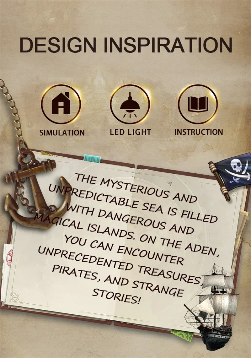 Retro DIY Wooden Book Nook Shelf Insert Kits Miniatures Magical Pirate Ship Bookcase Home Bookshelf Decor Adult Handmade Gifts