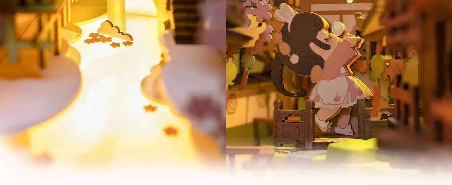 Robotime Rolife DIY Book Nook Wooden Miniature Doll House for Bookshelf Insert Furniture