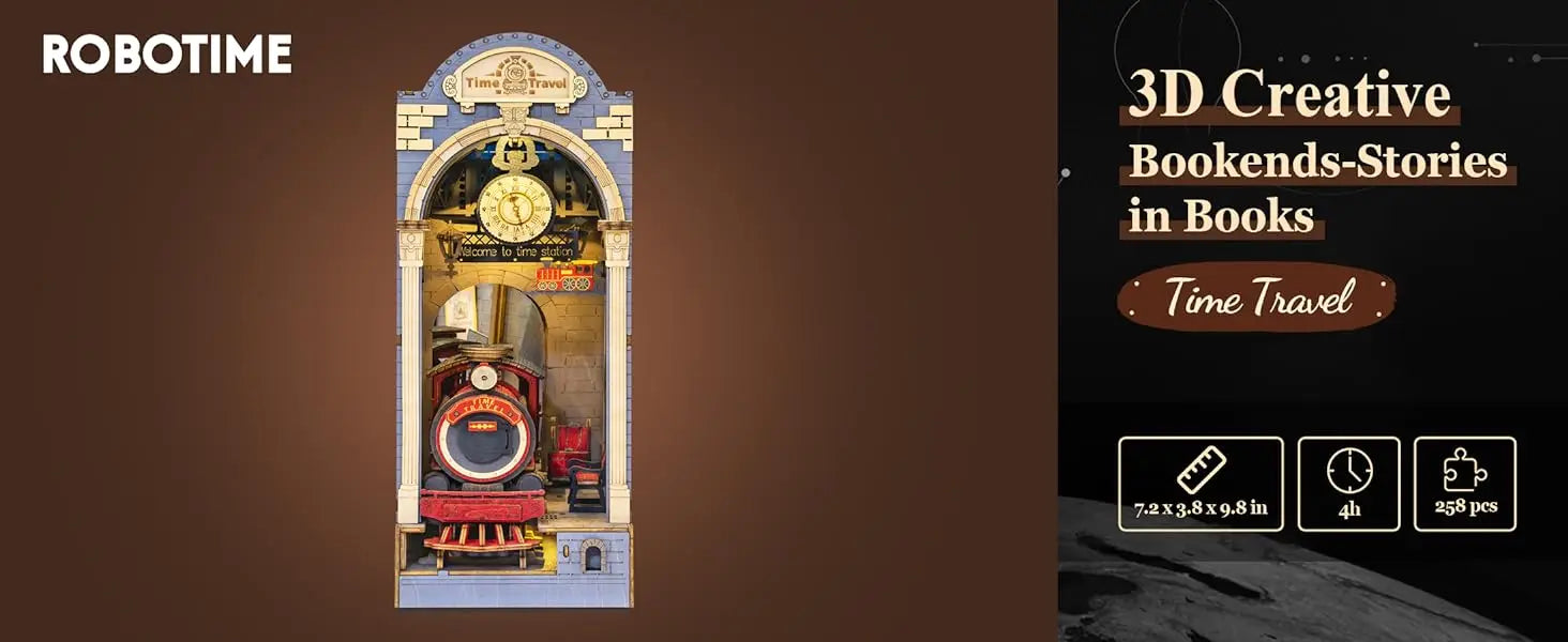 Robotime Rolife DIY Book Nook Wooden Miniature Doll House for Bookshelf Insert Furniture