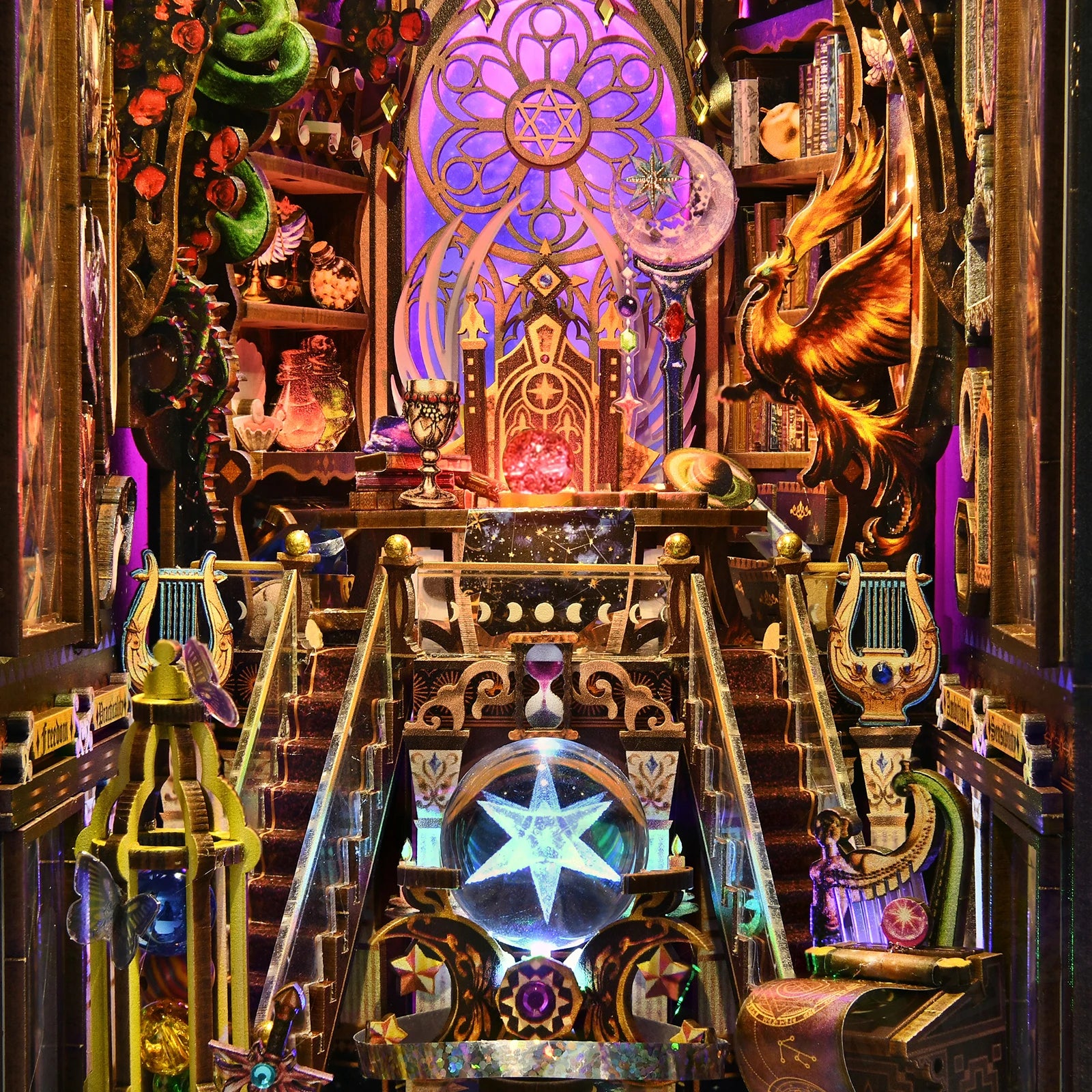 Book Nook Kit Twelve Constellations 3D DIY Wooden Puzzle Handmade Bookshelf Dollhouse Model Bookend Building Home Decoration