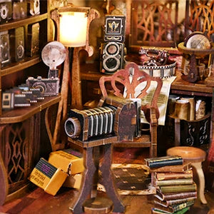 ATUBAN Book Nook Kit, DIY Dollhouse Booknook Bookshelf Insert 3D Wooden Puzzle Bookend for Book/Room Decor,Miniature Model House