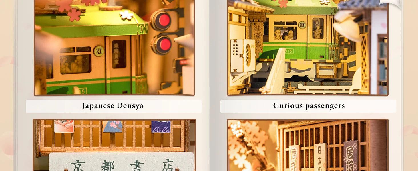 Robotime Rolife DIY Book Nook Wooden Miniature Doll House for Bookshelf Insert Furniture