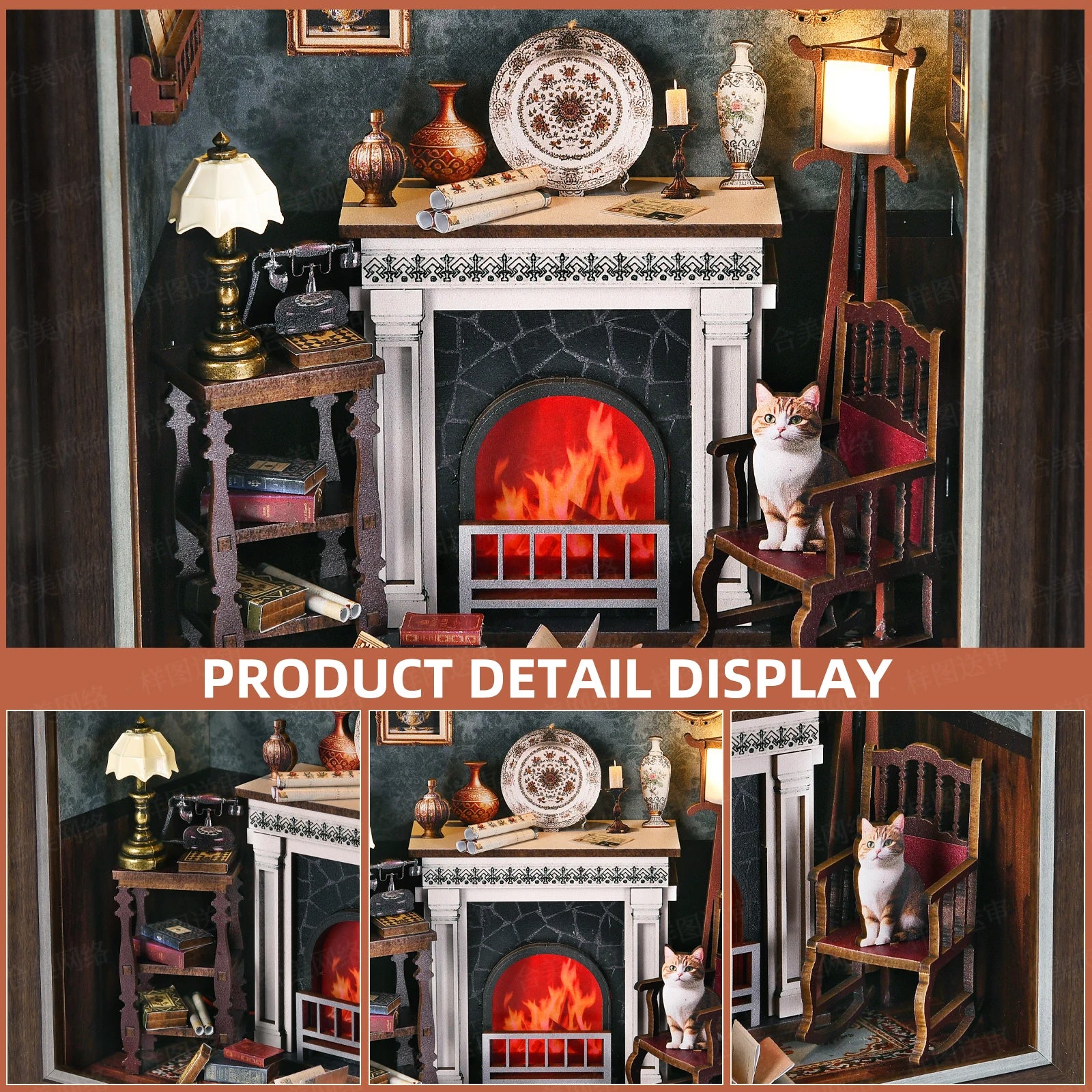Book Nook Kit Tailor's Shop DIY 3D Wooden Puzzle Dollhouse Photo frame ornament Model Bookend Building Home Decoration