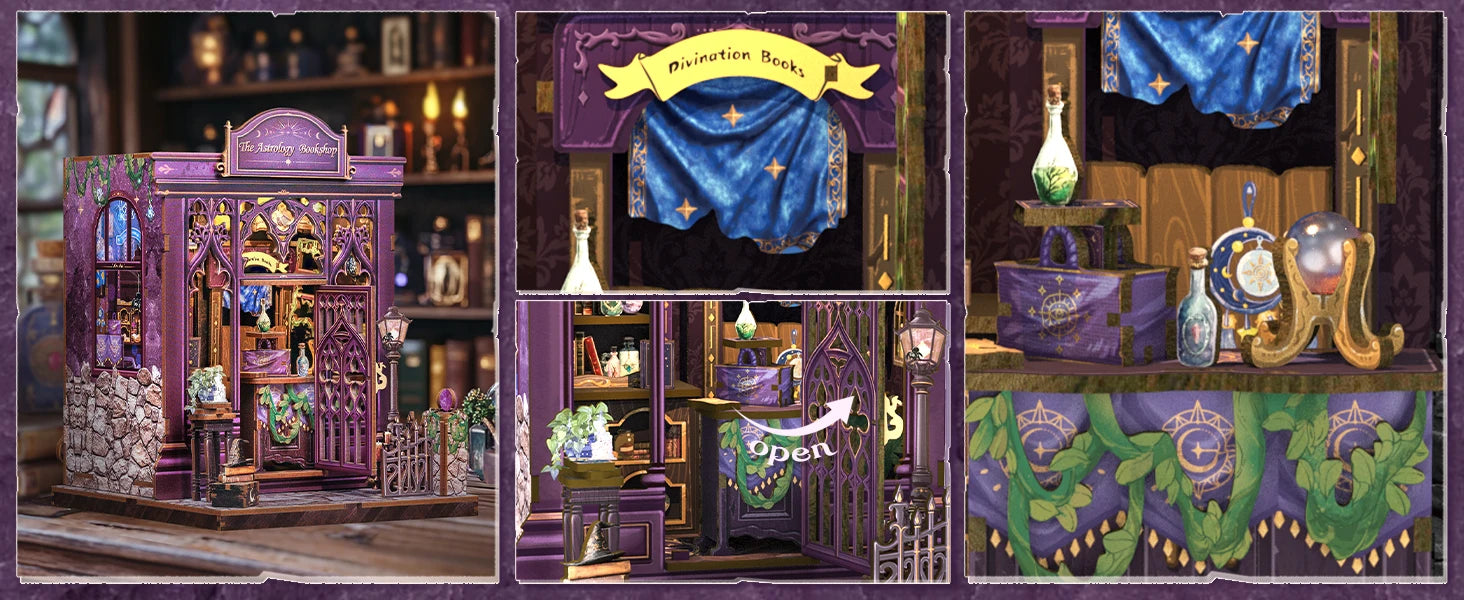 CUTEBEE Book Nook DIY Building Kit with Laser-Cut Precision Pieces 3D Wooden Puzzle  Collectible Desk Home Decor for Gift Idea