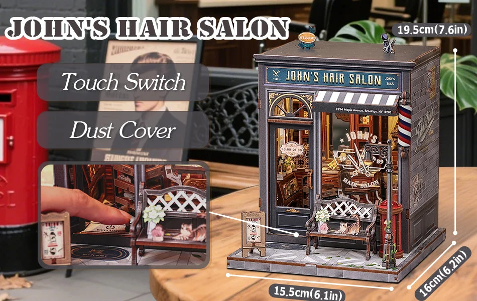 CUTEBEE Book Nook DIY Building Kit with Laser-Cut Precision Pieces 3D Wooden Puzzle  Collectible Desk Home Decor for Gift Idea