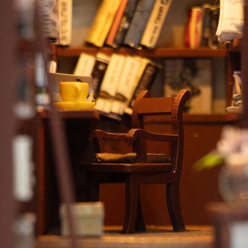 Book Nook Kit DIY Mini 3D Wooden Puzzle Handmade Bookshelf Dollhouse Model Bookend Building Home Decoration Toy Christmas Gifts