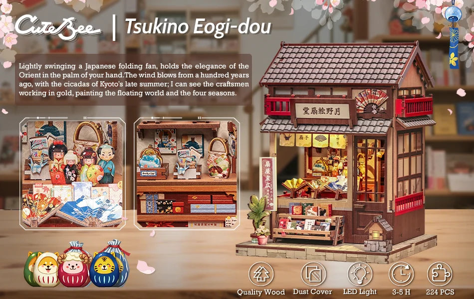 CUTEBEE Book Nook DIY Building Kit with Laser-Cut Precision Pieces 3D Wooden Puzzle  Collectible Desk Home Decor for Gift Idea