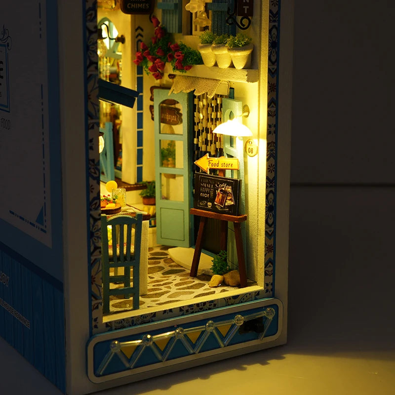 Book Nook Kit Mini DIY Book Nook Touch Light with Furniture Children's Birthday Gift (Sea Breeze Land) Drop Shippig