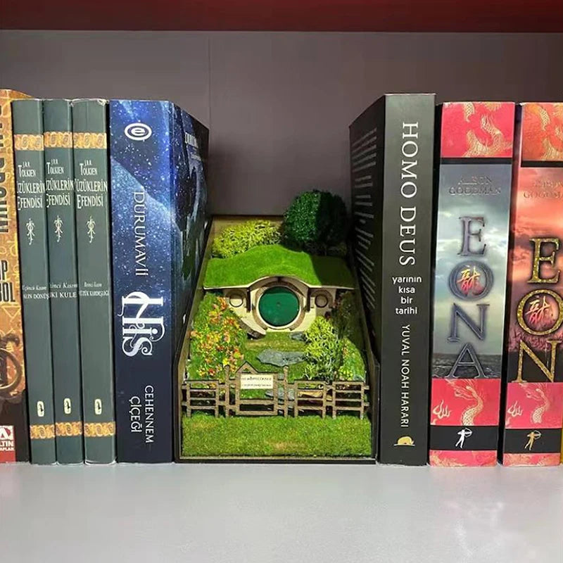 DIY Bookend Stand Book Shelf Insert Decorative Bookend Microlandscape Books Ornaments Booknook Book Shelf Insert Decors