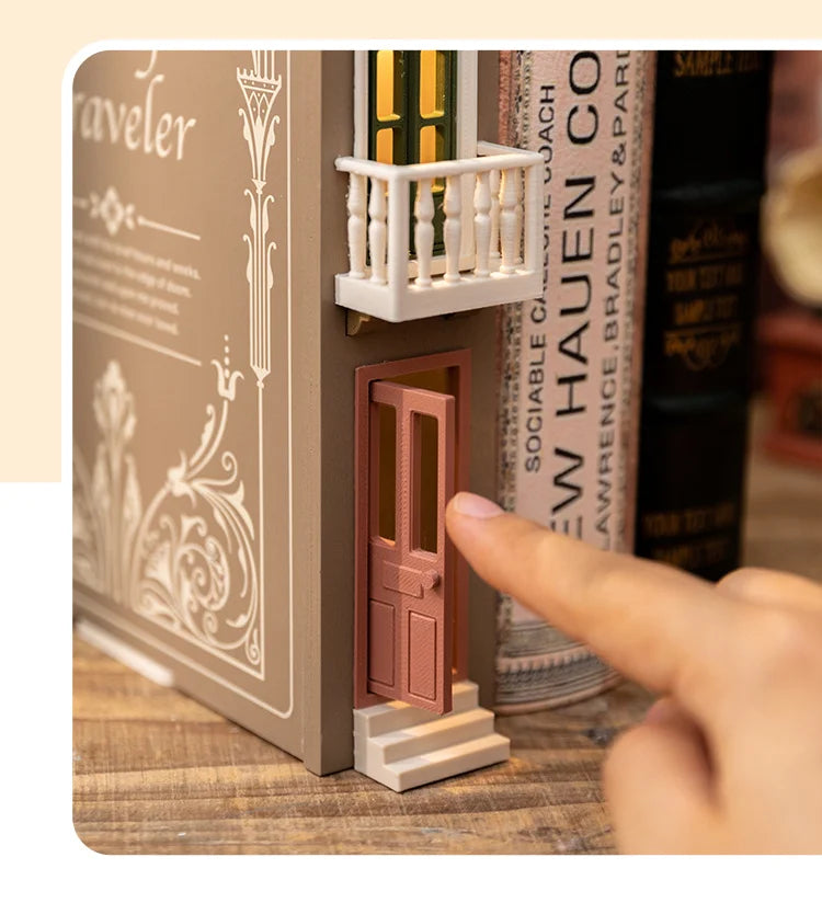 Booknook Creative Book Holders Fake Books Bookends Model Kit With LED Light For Bookshelf Insert Decor Miniature Ornament Gift
