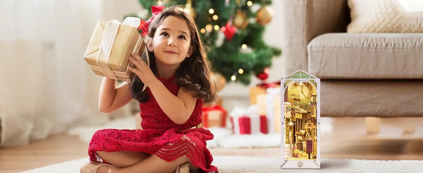 Robotime Rolife DIY Book Nook Wooden Miniature Doll House for Bookshelf Insert Furniture