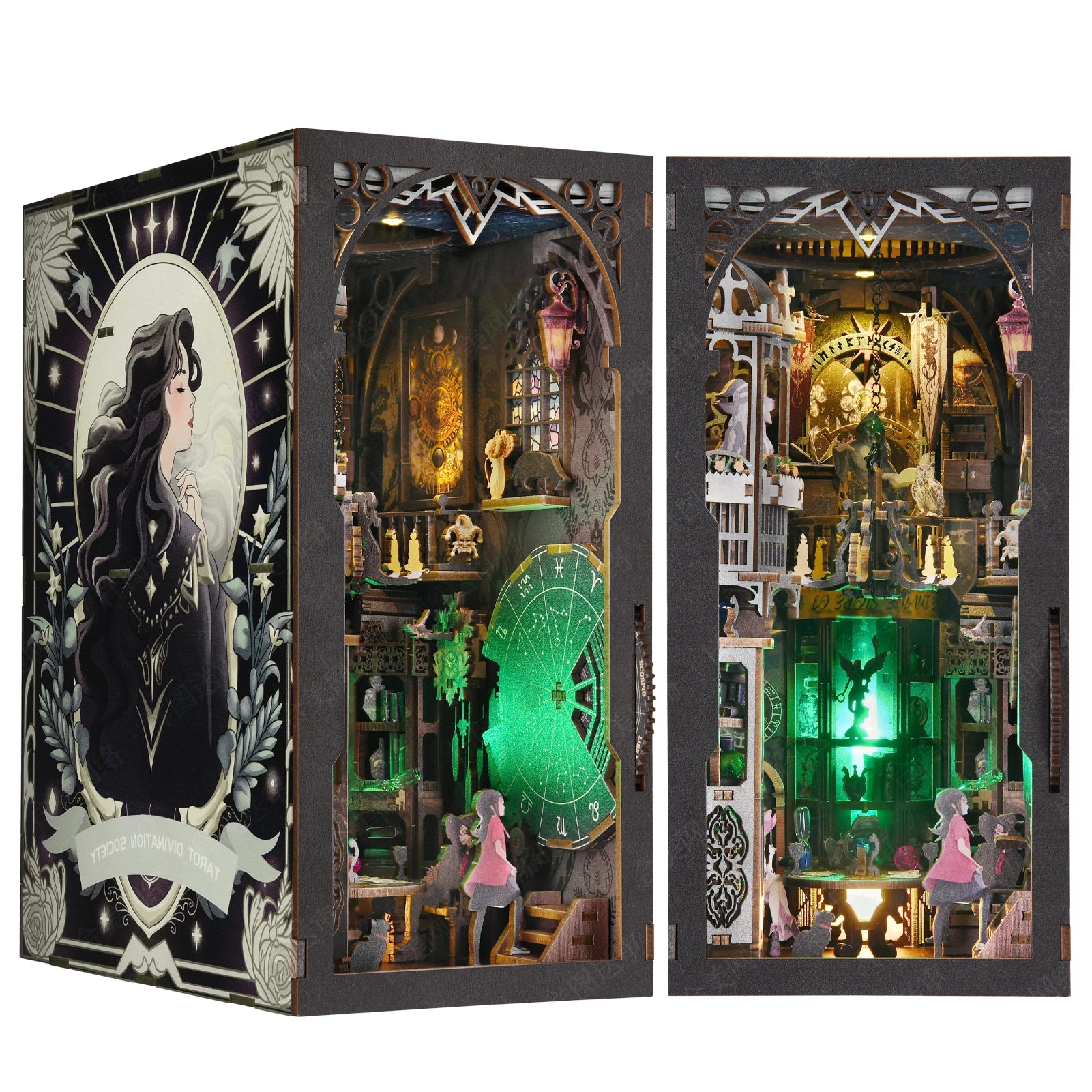 Book Nook Kit Magic House DIY 3D Wooden Puzzle Home Decoration DIY House Kit for Bookshelf Miniature Insert Book Stand Bookshelf