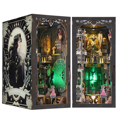 Book Nook Kit Magic House DIY 3D Wooden Puzzle Home Decoration DIY House Kit for Bookshelf Miniature Insert Book Stand Bookshelf