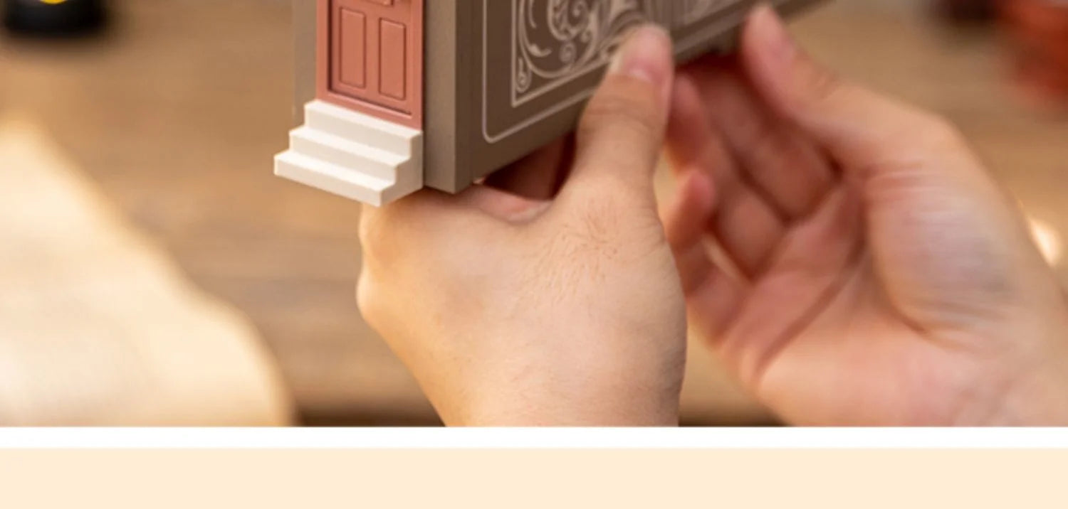 Booknook Creative Book Holders Fake Books Bookends Model Kit With LED Light For Bookshelf Insert Decor Miniature Ornament Gift