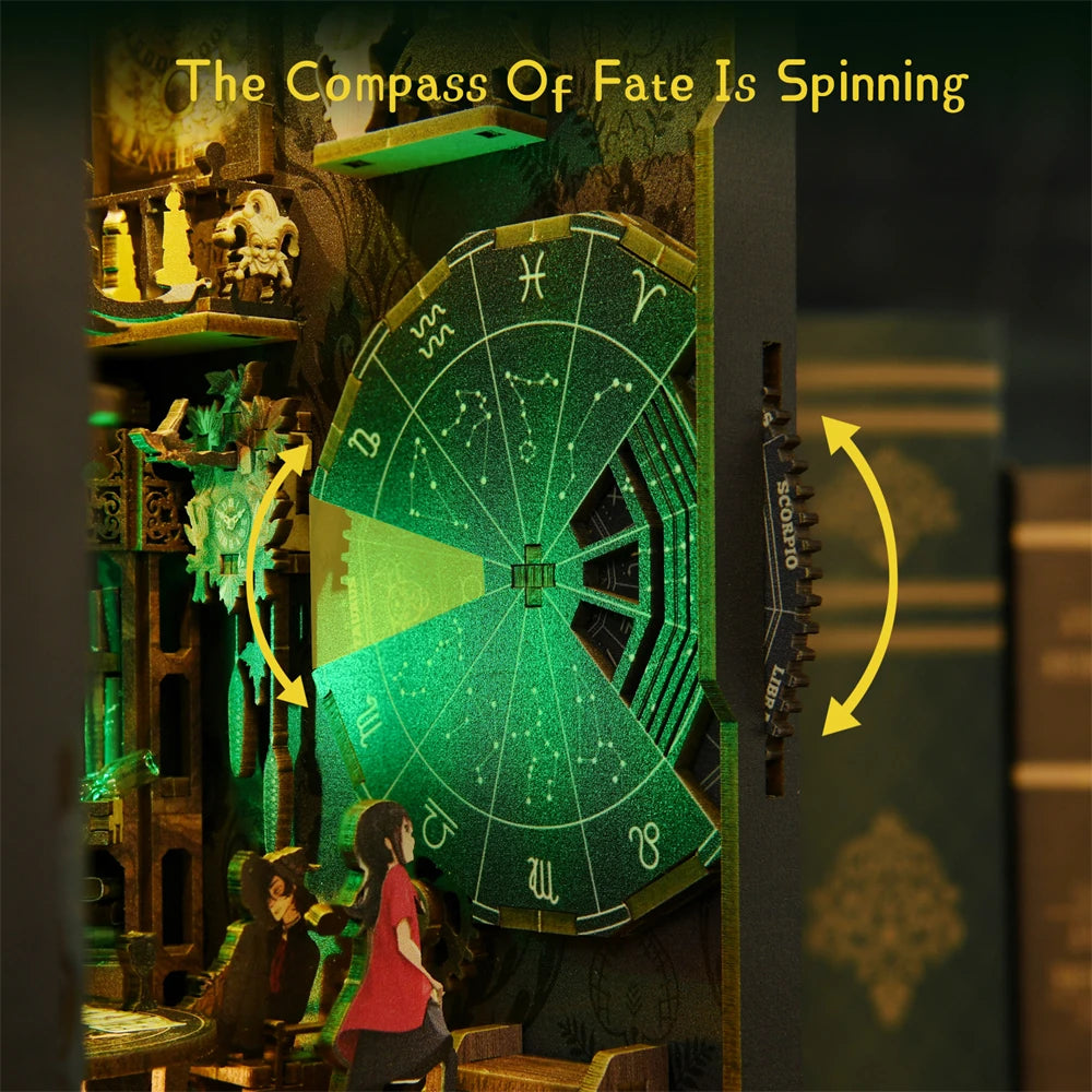 Book Nook Kit Magic House DIY 3D Wooden Puzzle Home Decoration DIY House Kit for Bookshelf Miniature Insert Book Stand Bookshelf