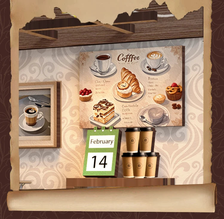 Booknook Coffee House DIY Miniature House Elegant Casual Design Cafe Atmosphere   Assembly Model For Birthday Gifts Home Decor