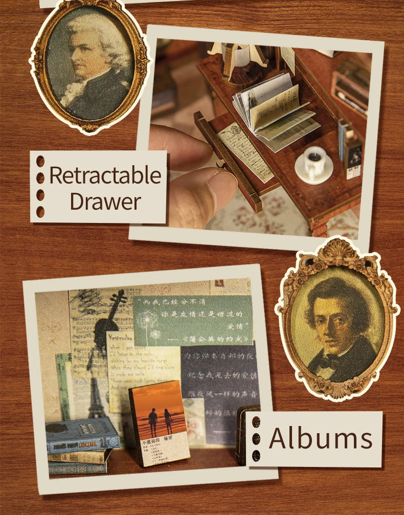 CUTEBEE DIY Book Nook Kit Dollhouse Book Nook Magic Pharmacist  Miniature Touch Lights with Furniture for Birthday Gift