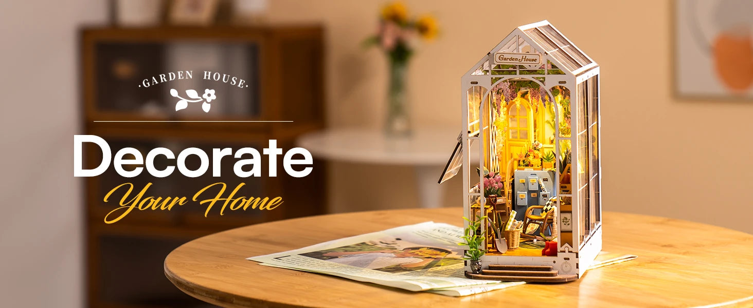 Robotime Rolife DIY Book Nook Wooden Miniature Doll House for Bookshelf Insert Furniture