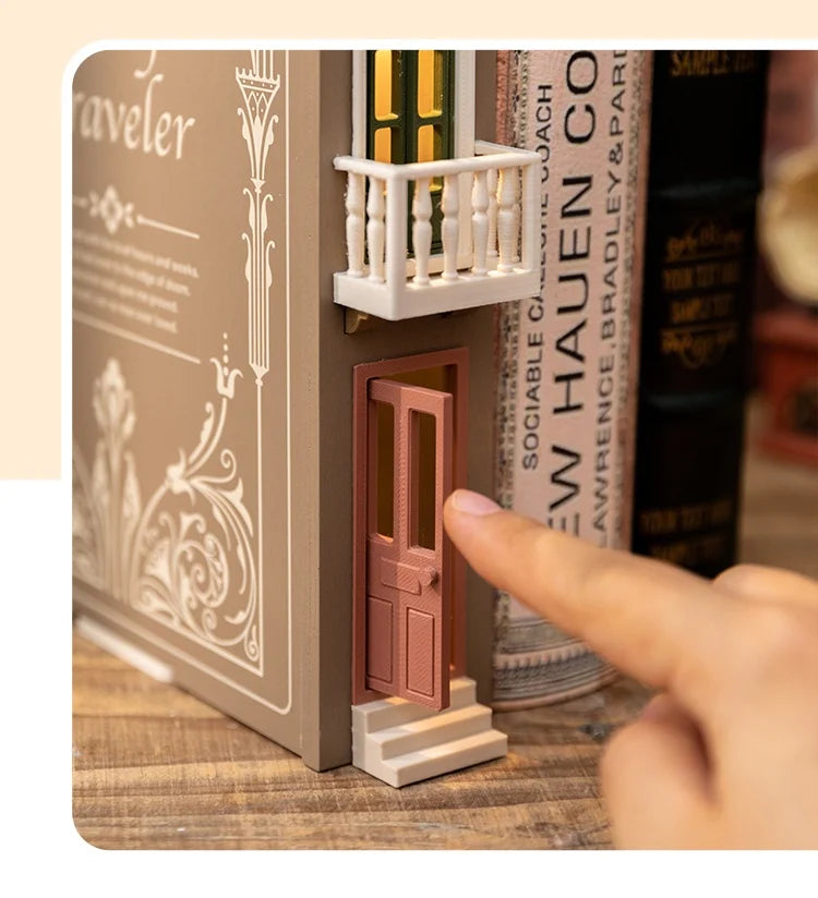 Fake Books Bookends With Led Light Book Holders Booknook Model Kit For Bookshelf Insert Miniature Ornament Decor Christmas Gifts