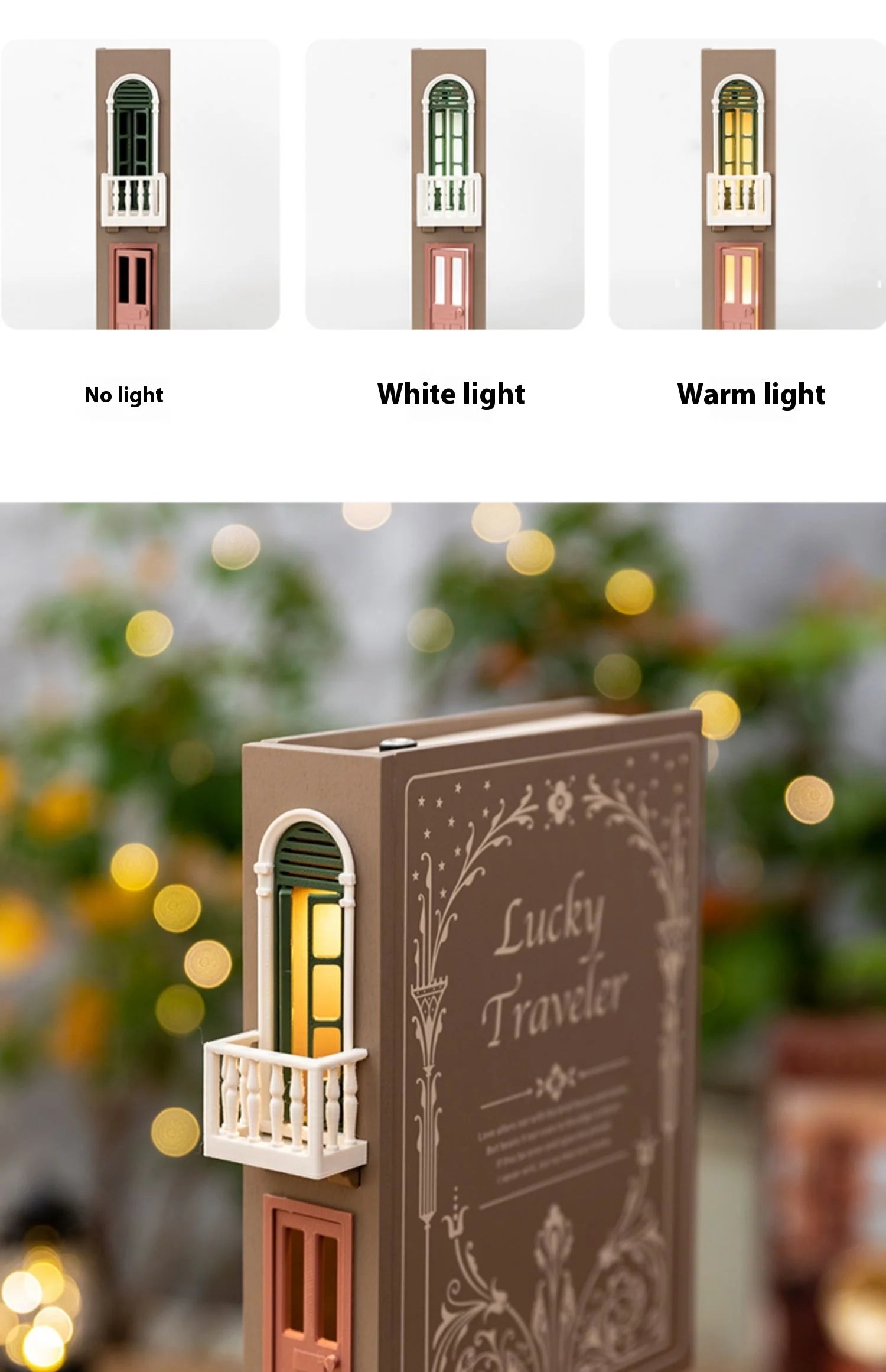 Fake Books Bookends With Led Light Book Holders Booknook Model Kit For Bookshelf Insert Miniature Ornament Decor Christmas Gifts