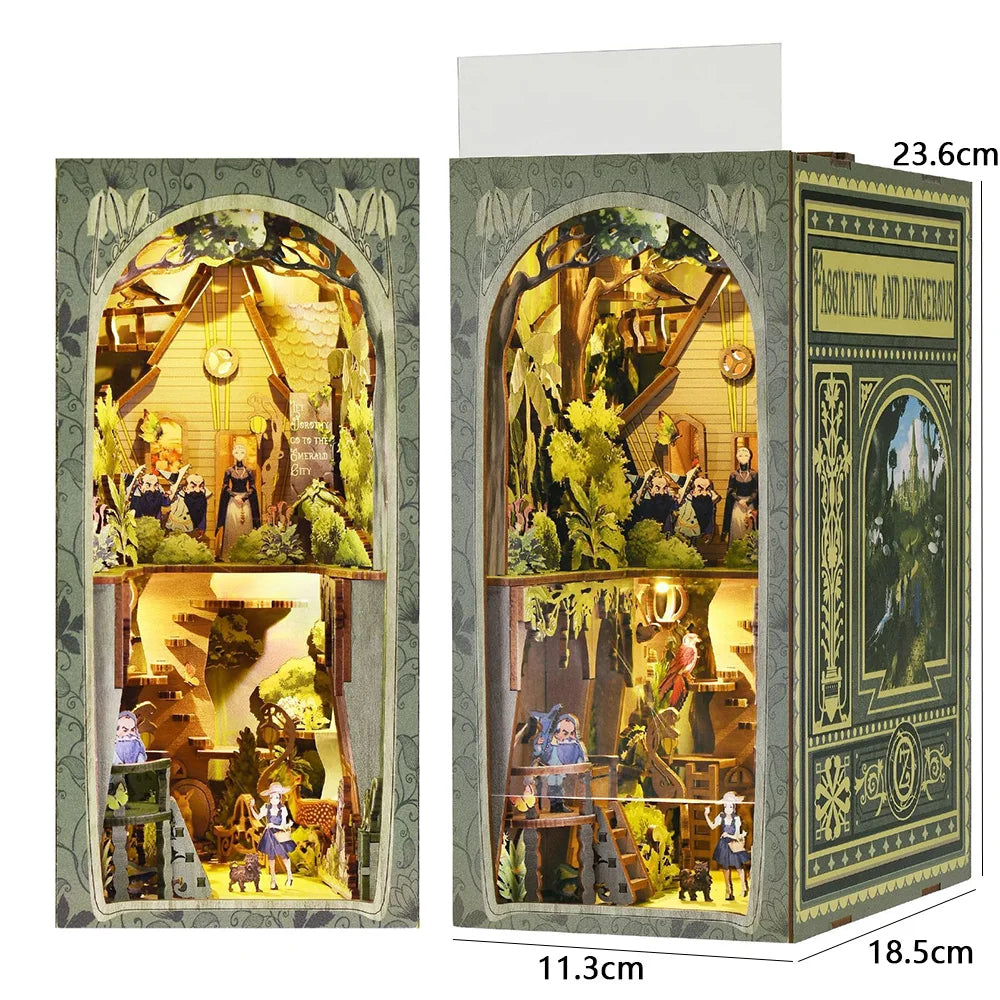 DIY Book Nook Kit Wooden Doll House 3D Puzzle Bookshelf Dollhouse Model Booknook Building Home Decoration For Christmas Gift