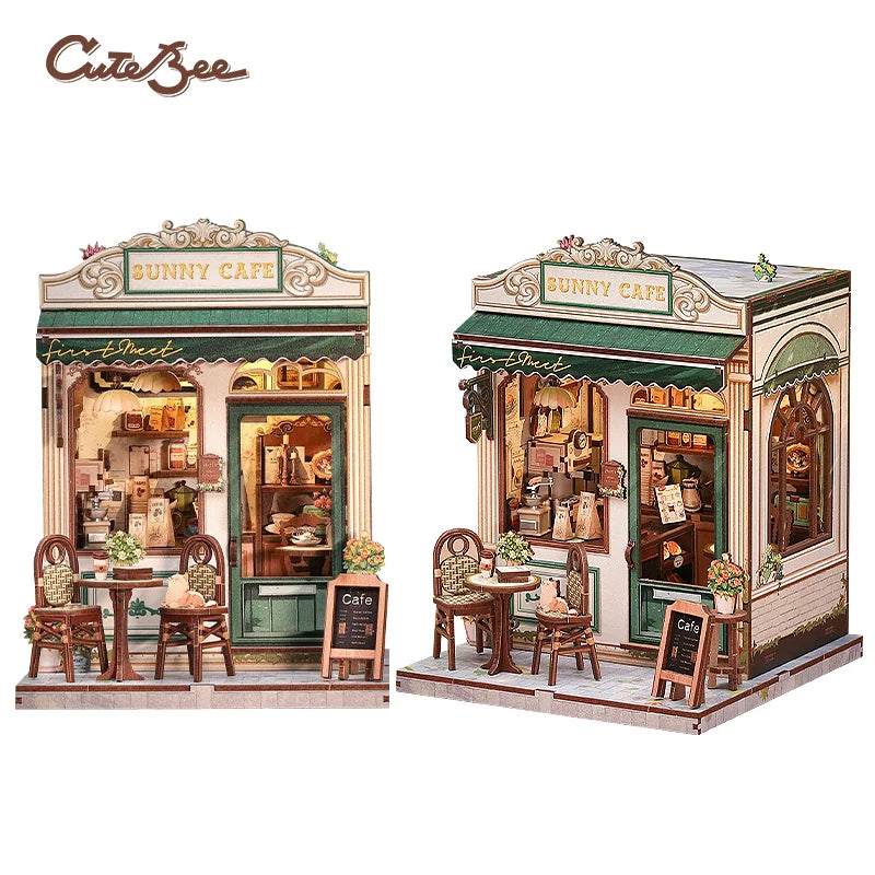 CUTEBEE Book Nook DIY Building Kit with Laser-Cut Precision Pieces 3D Wooden Puzzle  Collectible Desk Home Decor for Gift Idea