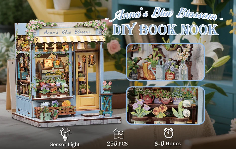 CUTEBEE Book Nook DIY Building Kit with Laser-Cut Precision Pieces 3D Wooden Puzzle  Collectible Desk Home Decor for Gift Idea