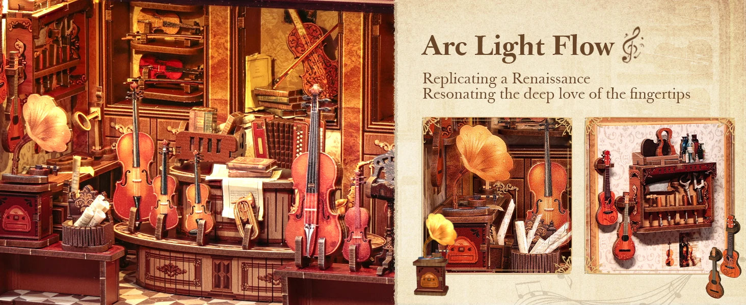 CUTEBEE Book Nook DIY Building Kit with Laser-Cut Precision Pieces 3D Wooden Puzzle  Collectible Desk Home Decor for Gift Idea