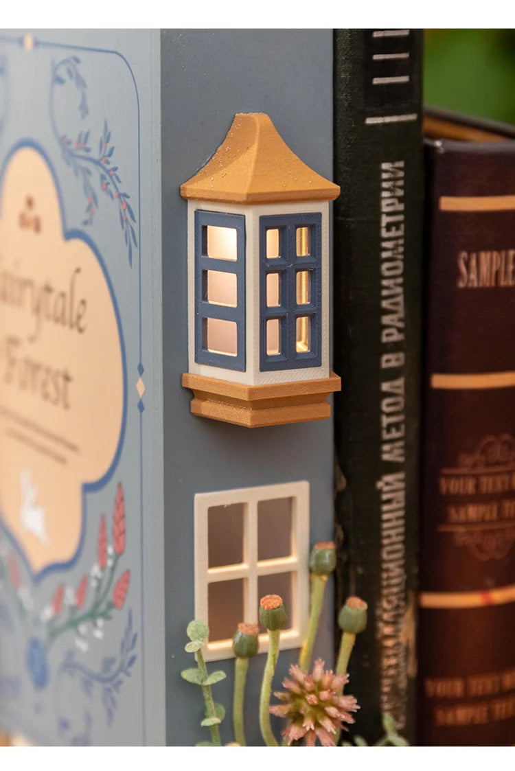 Booknook Creative Book Holders Fake Books Bookends Model Kit With LED Light For Bookshelf Insert Decor Miniature Ornament Gift