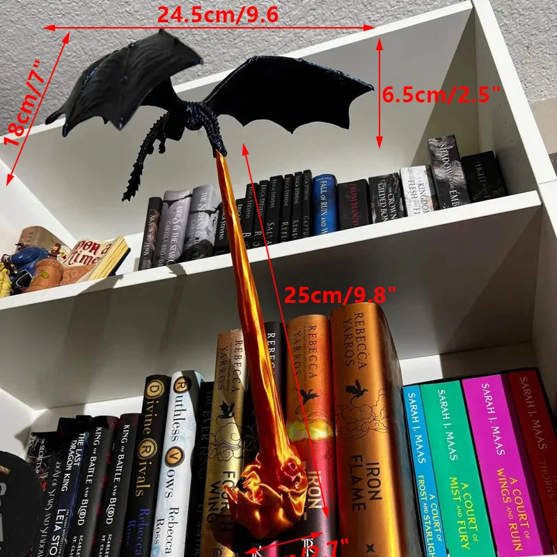 Novelty Dragon Flame Book Nook Adornment, a Perfect Birthday Gift.