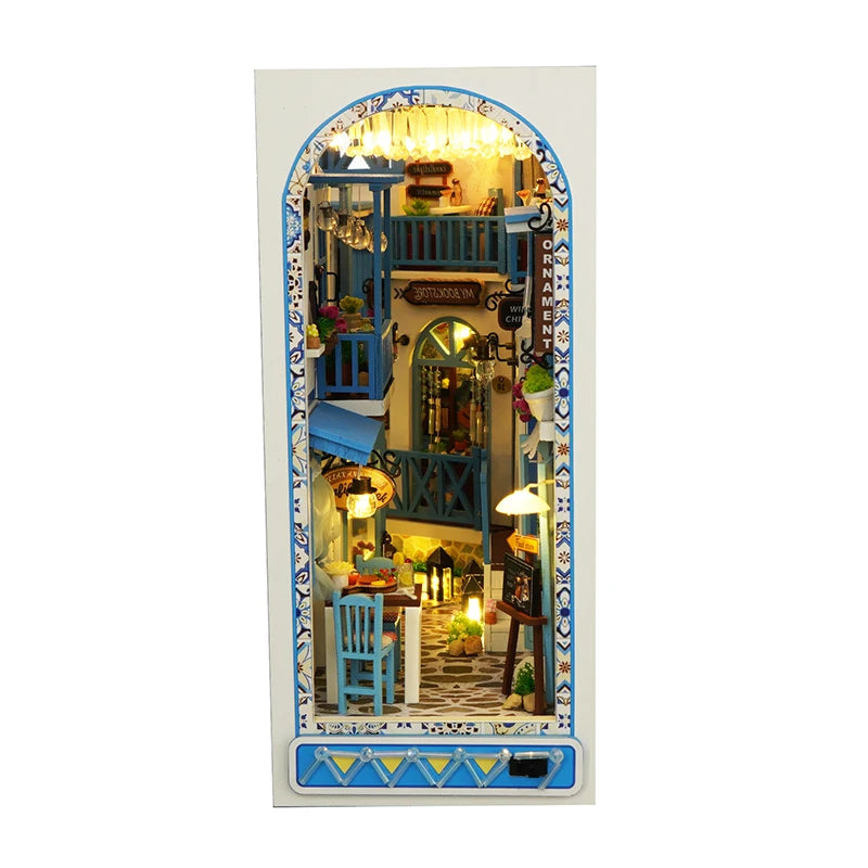 Book Nook Kit Mini DIY Book Nook Touch Light with Furniture Children's Birthday Gift (Sea Breeze Land) Drop Shippig