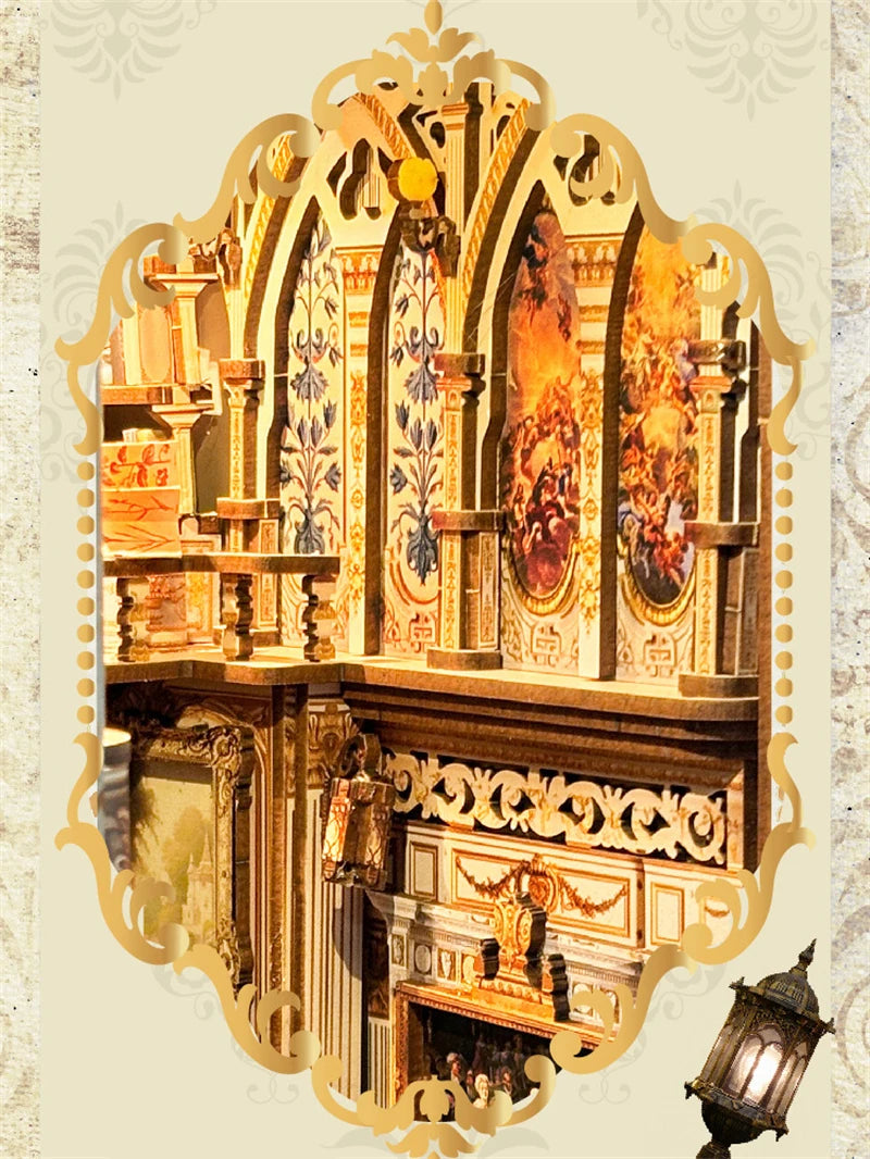 NEW DIY Book Nook Insert Shelf Kits Wooden Miniature Model Kit Baroque Dreams Bookend Assembled Bookshelf Home Decor Girls Gifts