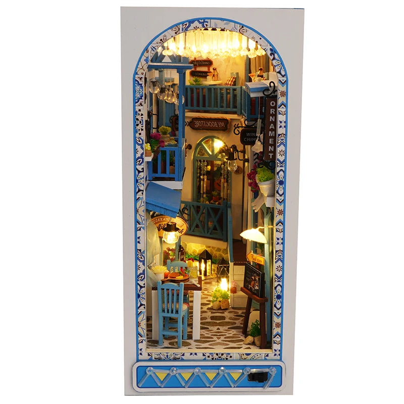 Book Nook Kit Mini DIY Book Nook Touch Light with Furniture Children's Birthday Gift (Sea Breeze Land) Drop Shippig