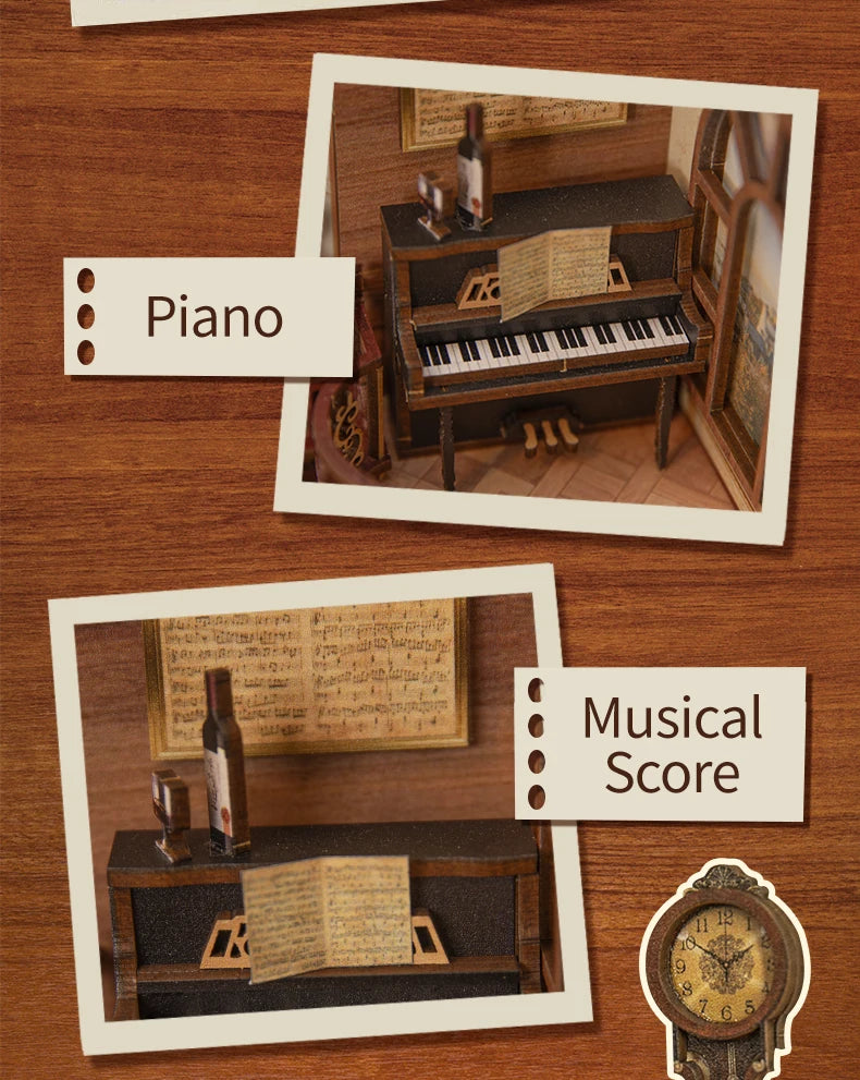 CUTEBEE DIY Book Nook Kit Dollhouse Book Nook Magic Pharmacist  Miniature Touch Lights with Furniture for Birthday Gift