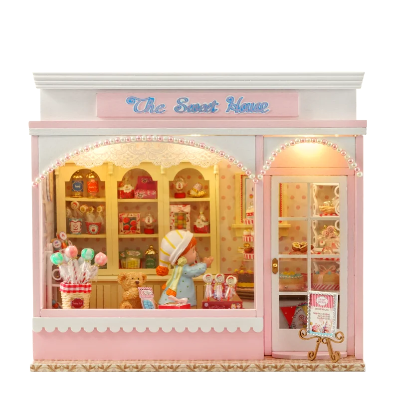 2014 New HomeMiniature House Diy Dollhouse Casa Tiny Dolls Houses Roombox miniaturas For Children Toys Birthday Gifts Booknook