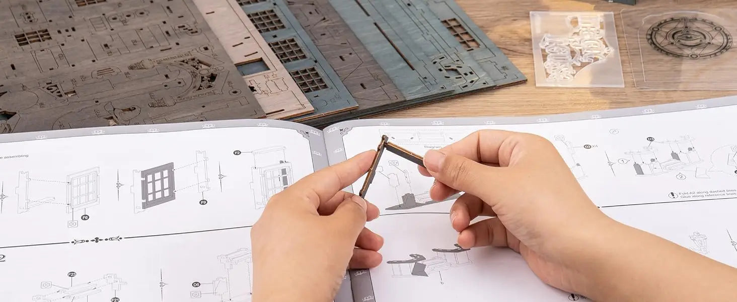 Robotime Rolife DIY Book Nook Wooden Miniature Doll House for Bookshelf Insert Furniture