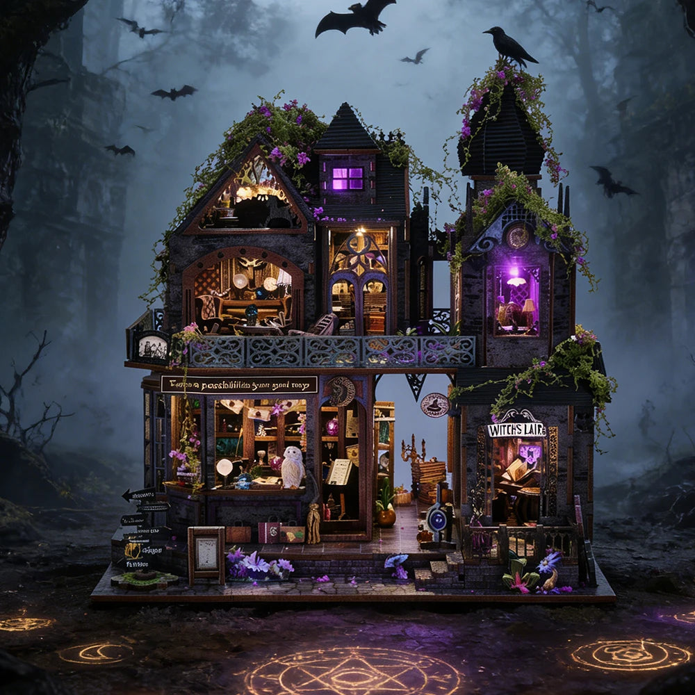 Magic Castle 3D DIY Wooden Book Nook Kit Handmade Dollhouse Model Bookend Building Puzzle Home Decor