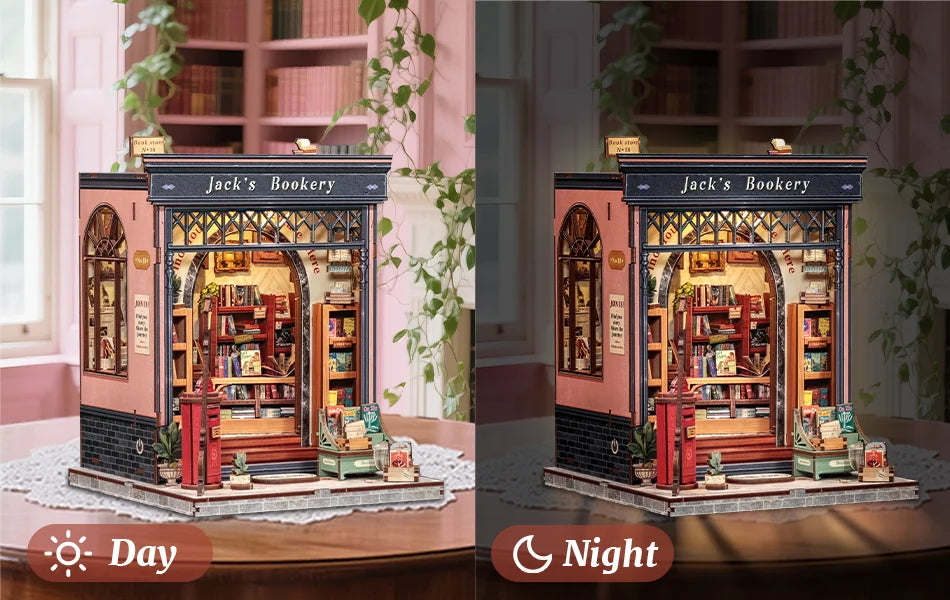 CUTEBEE Book Nook DIY Building Kit with Laser-Cut Precision Pieces 3D Wooden Puzzle  Collectible Desk Home Decor for Gift Idea