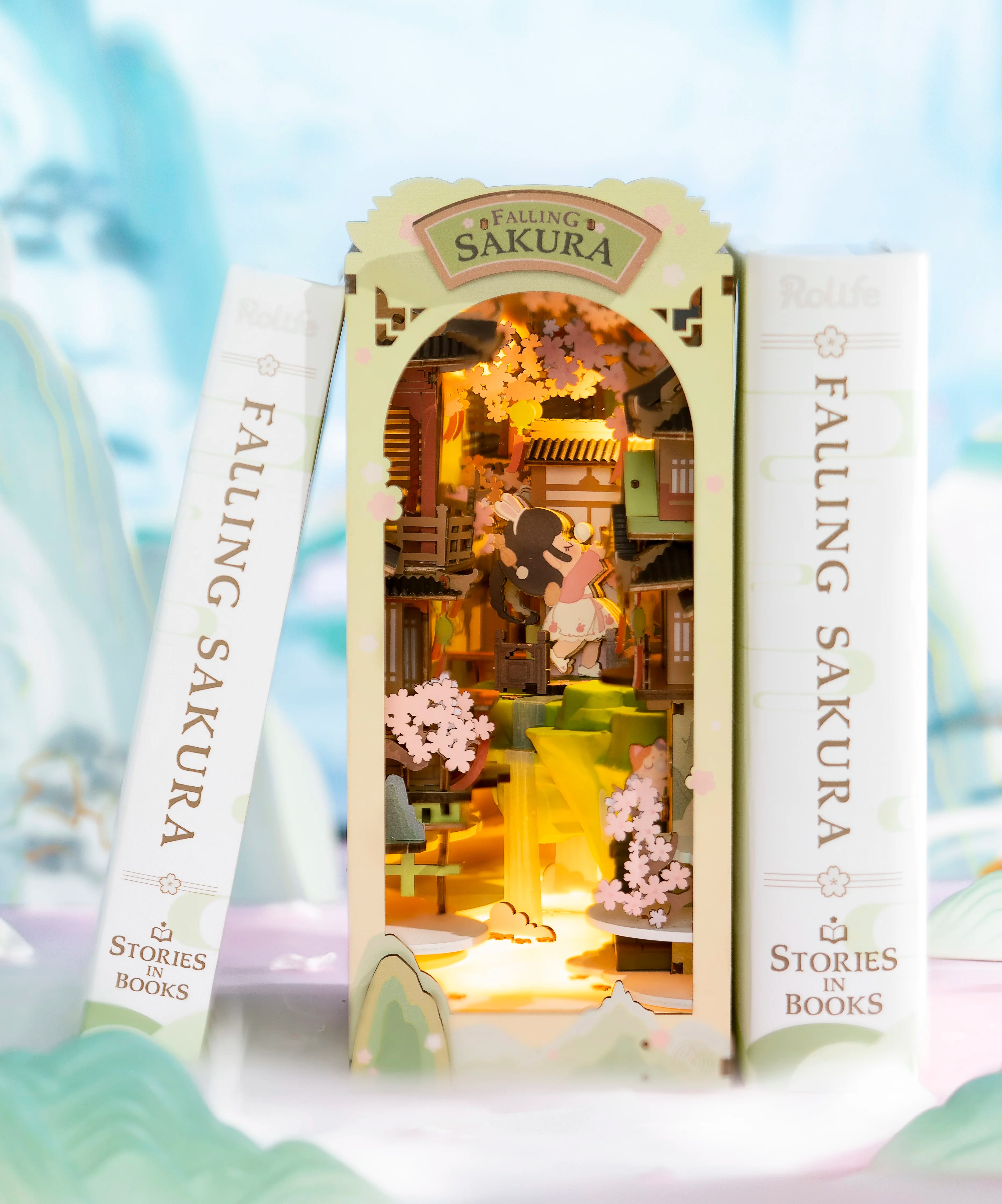 Robotime Rolife DIY Book Nook Wooden Miniature Doll House for Bookshelf Insert Furniture