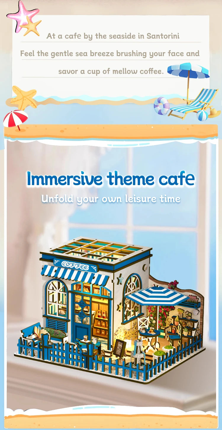 Book Nook Kit DIY Doll House With LED Light Bookshelf Insert Wooden Mini Dollhouse Furniture Light Kit For Birthday Family Gift