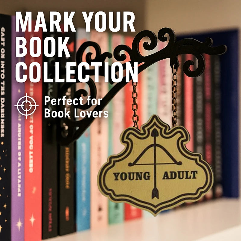 Book Nook Tavern Signs Library Shelf Divider Creative Bookstore Decor Vintage Metal Bookmarks for Reading Corner Library