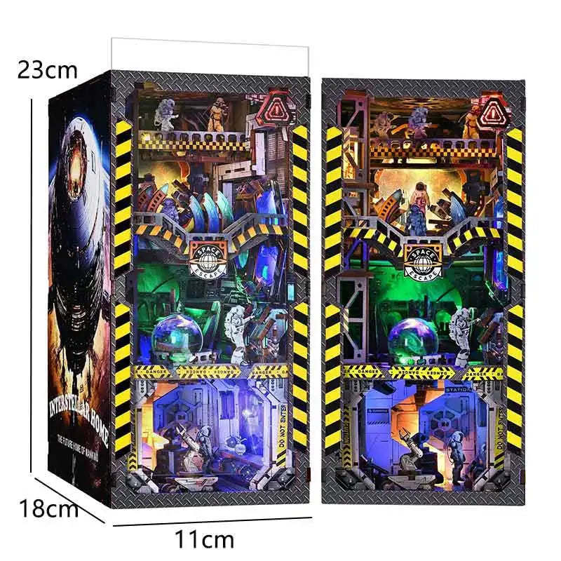 DIY Book Nook Kit Wooden Doll House 3D Puzzle Bookshelf Dollhouse Model Booknook Building Home Decoration For Christmas Gift