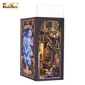 CUTEBEE Book Nook Miniature Doll House Kit With Touch Light Dust Cover Booknook Toys For Birthday Gifts Magic Nebula Common Room