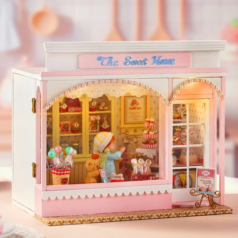 2014 New HomeMiniature House Diy Dollhouse Casa Tiny Dolls Houses Roombox miniaturas For Children Toys Birthday Gifts Booknook
