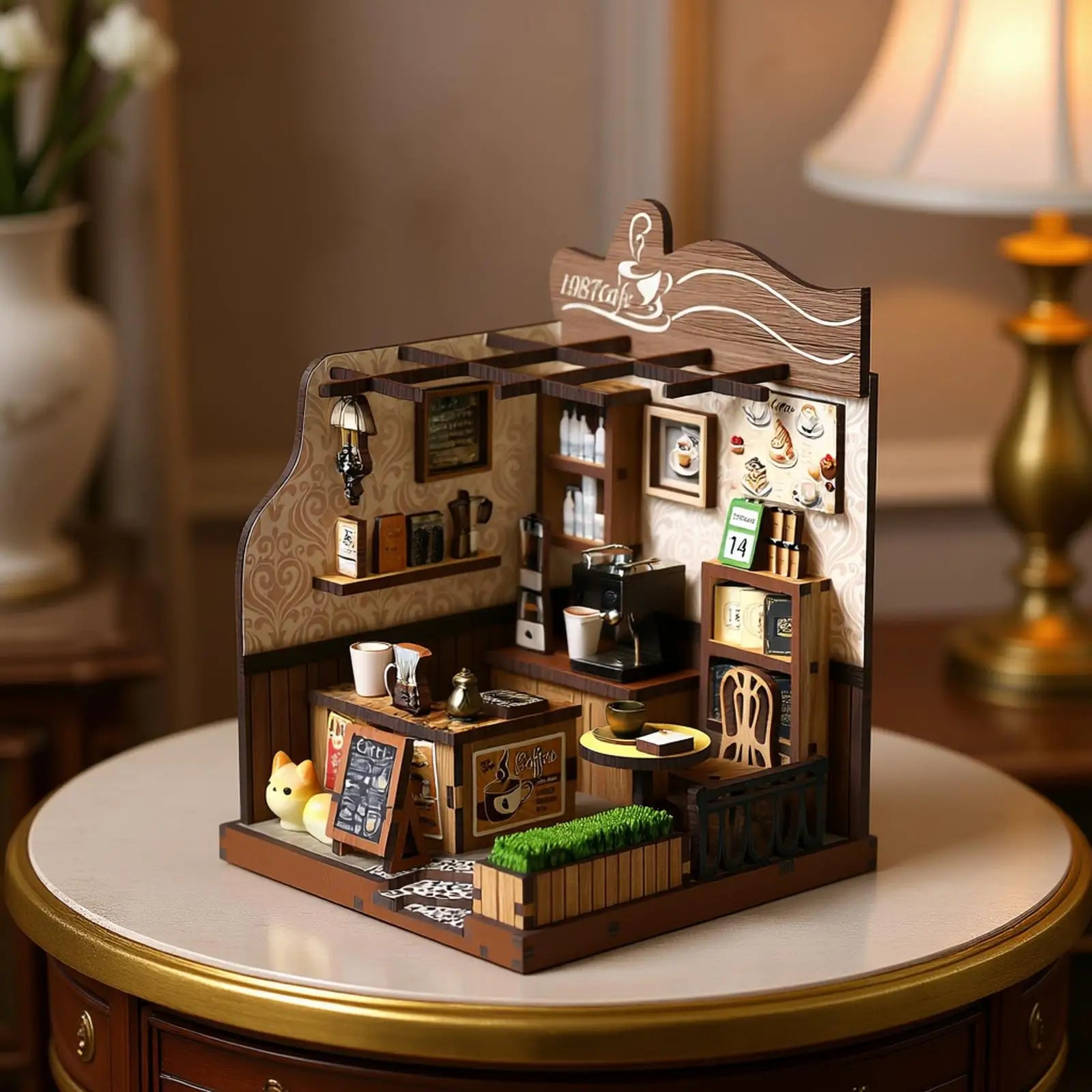 Booknook Coffee House DIY Miniature House Elegant Casual Design Cafe Atmosphere   Assembly Model For Birthday Gifts Home Decor