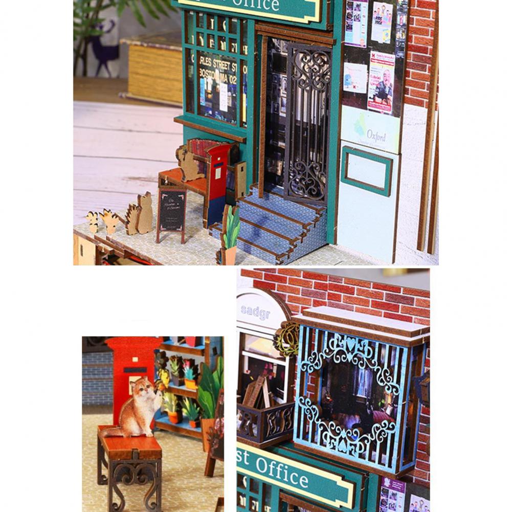 1 Set Book Nook Dollhouse Authentic Restoration Richly Structured Decoration Wood 3D Holiday Sea Island Booknook Model Dollhouse