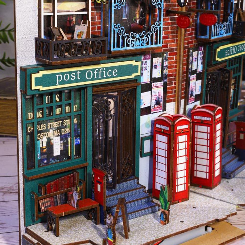 1 Set Book Nook Dollhouse Authentic Restoration Richly Structured Decoration Wood 3D Holiday Sea Island Booknook Model Dollhouse