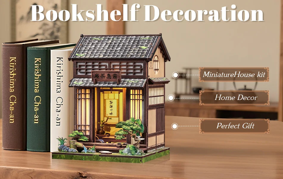 CUTEBEE Book Nook DIY Building Kit with Laser-Cut Precision Pieces 3D Wooden Puzzle  Collectible Desk Home Decor for Gift Idea