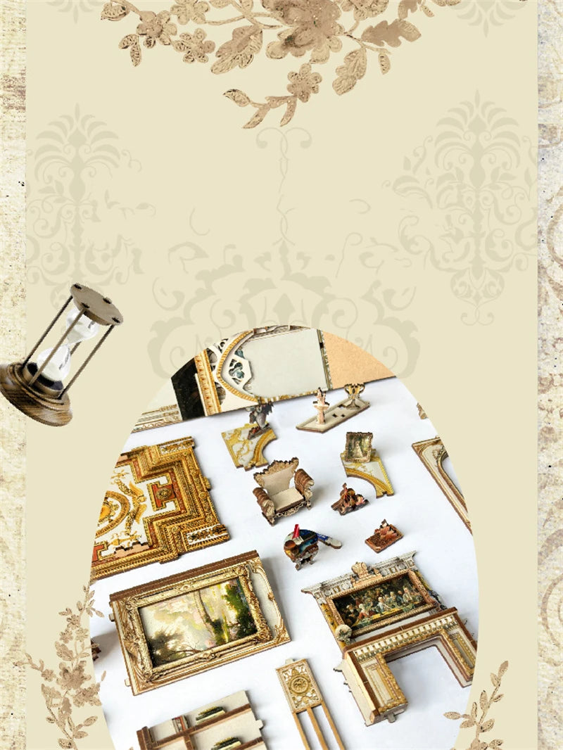 NEW DIY Book Nook Insert Shelf Kits Wooden Miniature Model Kit Baroque Dreams Bookend Assembled Bookshelf Home Decor Girls Gifts